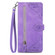 Samsung Galaxy S25+ 5G Embossed Flower Zipper Leather Phone Case - Purple