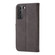 Samsung Galaxy S25+ 5G Embossed Happy Cat Pattern Flip Leather Phone Case - Grey