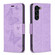 Samsung Galaxy S25+ 5G Embossing Two Butterflies Pattern Leather Phone Case - Purple