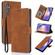 Samsung Galaxy S25+ 5G Fantasy Skin-feel Calfskin Texture Leather Phone Case - Brown
