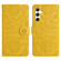 Samsung Galaxy S25+ 5G Floral Embossed Pattern Leather Phone Case - Yellow