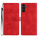 Samsung Galaxy S25+ 5G Flower Butterfly Embossing Pattern Leather Phone Case - Red