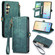 Samsung Galaxy S25+ 5G Geometric Zipper Wallet Side Buckle Leather Phone Case - Green