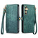 Samsung Galaxy S25+ 5G Geometric Zipper Wallet Side Buckle Leather Phone Case - Green