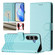 Samsung Galaxy S25+ 5G Honeycomb Embossing RFID Leather Phone Case - Mint Green