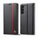 Samsung Galaxy S25+ 5G LC.IMEEKE Carbon Fiber Leather Phone Case - Vertical Black