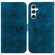 Samsung Galaxy S25+ 5G Lily Embossed Leather Phone Case - Dark Blue