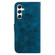 Samsung Galaxy S25+ 5G Lily Embossed Leather Phone Case - Dark Blue