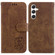 Samsung Galaxy S25+ 5G Little Tiger Embossed Leather Phone Case - Brown