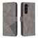 Samsung Galaxy S25+ 5G Magnetic Buckle Rhombus Texture Leather Phone Case - Grey