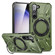 Samsung Galaxy S25+ 5G MagSafe Magnetic Shockproof Phone Case with Ring Holder - Dark Green
