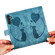 Samsung Galaxy S25+ 5G Pen Heart Cat Embossed Leather Phone Case - Blue