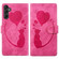 Samsung Galaxy S25+ 5G Pen Heart Cat Embossed Leather Phone Case - Pink