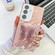 Samsung Galaxy S25+ 5G Plating Glitter Lens Film Texture Butterfly Holder Wristband Phone Case - Pink Water Ripples