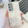 Samsung Galaxy S25+ 5G Plating Glitter Texture Fold Holder TPU Phone Case with Lens Film - White Water Ripples