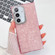 Samsung Galaxy S25+ 5G Plating Glitter Texture TPU Phone Case with Lens Film - Pink Shell Pattern