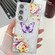 Samsung Galaxy S25+ 5G Plating Texture Butterfly TPU Phone Case with Glitter Lens Film - Flowers Butterflies HU1