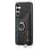 Samsung Galaxy S25+ 5G Retro Cross Leather Ring Horizontal Insert Card Bag MagSafe Phone Case - Black