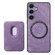 Samsung Galaxy S25+ 5G Retro Leather Card Bag Magnetic Phone Case - Purple