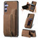 Samsung Galaxy S25+ 5G Retro Leather Zipper Wallet Back Phone Case - Brown