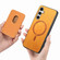 Samsung Galaxy S25+ 5G Retro Magsafe Card Bag PU Back Cover Phone Case - Yellow