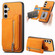 Samsung Galaxy S25+ 5G Retro MagSafe Zipper Wallet Card Bag Back Phone Case - Yellow