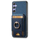 Samsung Galaxy S25+ 5G Retro Splitable Magnetic Stand Card Bag Leather Phone Case - Blue