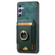 Samsung Galaxy S25+ 5G Retro Splitable Magnetic Stand Card Bag Leather Phone Case - Green
