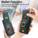 Samsung Galaxy S25+ 5G Retro Splitable Magnetic Stand Card Bag Leather Phone Case - Green