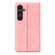 Samsung Galaxy S25+ 5G Retro-skin Magnetic Suction Leather Phone Case - Pink