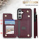 Samsung Galaxy S25+ 5G Rhombic Dual Buckle Card Slots Phone Case with Lanyard - Wine Red