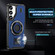 Samsung Galaxy S25+ 5G Ring Holder Carbon Fiber PC Hybrid TPU Phone Case - Blue