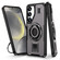 Samsung Galaxy S25+ 5G Ring Holder Carbon Fiber PC Hybrid TPU Phone Case - Grey