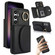 Samsung Galaxy S25+ 5G Ring Holder Card Bag Skin Feel Phone Case - Black