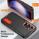 Samsung Galaxy S25+ 5G Rugged PC Hybrid Silicone Phone Case with Holder - Black+Orange
