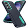 Samsung Galaxy S25+ 5G Rugged PC Hybrid Silicone Phone Case with Holder - Dark Blue+Light Green