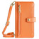 Samsung Galaxy S25+ 5G Sheep Texture Cross-body Zipper Wallet Leather Phone Case - Orange