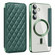 Samsung Galaxy S25+ 5G Shield MagSafe RFID Anti-theft Rhombus Leather Phone Case - Green