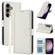 Samsung Galaxy S25+ 5G Skin Feel Pure Color Card Slots Leather Phone Case with Dual Lanyard - White