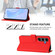 Samsung Galaxy S25+ 5G Skin Feel Solid Color Leather Phone Case with Lanyard - Red