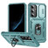 Samsung Galaxy S25+ 5G Sliding Camshield TPU Hybrid PC Phone Case with Holder - Green