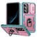 Samsung Galaxy S25+ 5G Sliding Camshield TPU Hybrid PC Phone Case with Holder - Pink+Green