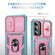 Samsung Galaxy S25+ 5G Sliding Camshield TPU Hybrid PC Phone Case with Holder - Pink+Green