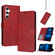 Samsung Galaxy S25+ 5G Solid Calf Texture Flip Leather Phone Case - Red