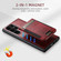 Samsung Galaxy S25+ 5G Suteni H17 Oil Eax Leather MagSafe Detachable Wallet Phone Case - Red Samsung Galaxy S25+ 5G Suteni H17 Oil Eax Leather MagSafe Detachable Wallet Phone Case - Red