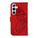 Samsung Galaxy S25+ 5G Swallowtail Butterfly Embossed Leather Phone Case - Red