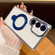 Samsung Galaxy S25+ 5G Transparent MagSafe Holder Phone Case with Lens Film - Blue