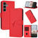 Samsung Galaxy S25+ 5G Triangle Pattern Buckle Clasp Leather Phone Case - Red