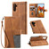 Samsung Galaxy S25+ 5G TTUDRCH Embossed Line Splicing Leather Phone Case - Brown