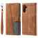Samsung Galaxy S25+ 5G TTUDRCH Embossed Line Splicing Leather Phone Case - Brown